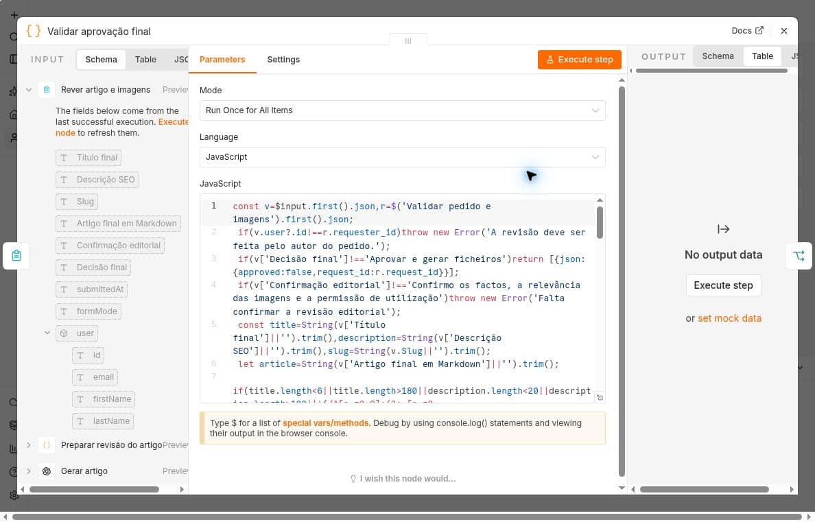 Final approval code compares the submitting user with the requester before allowing approval
