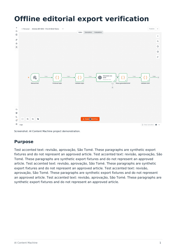 First page of the September 30 offline PDF fixture includes the reviewed project screenshot