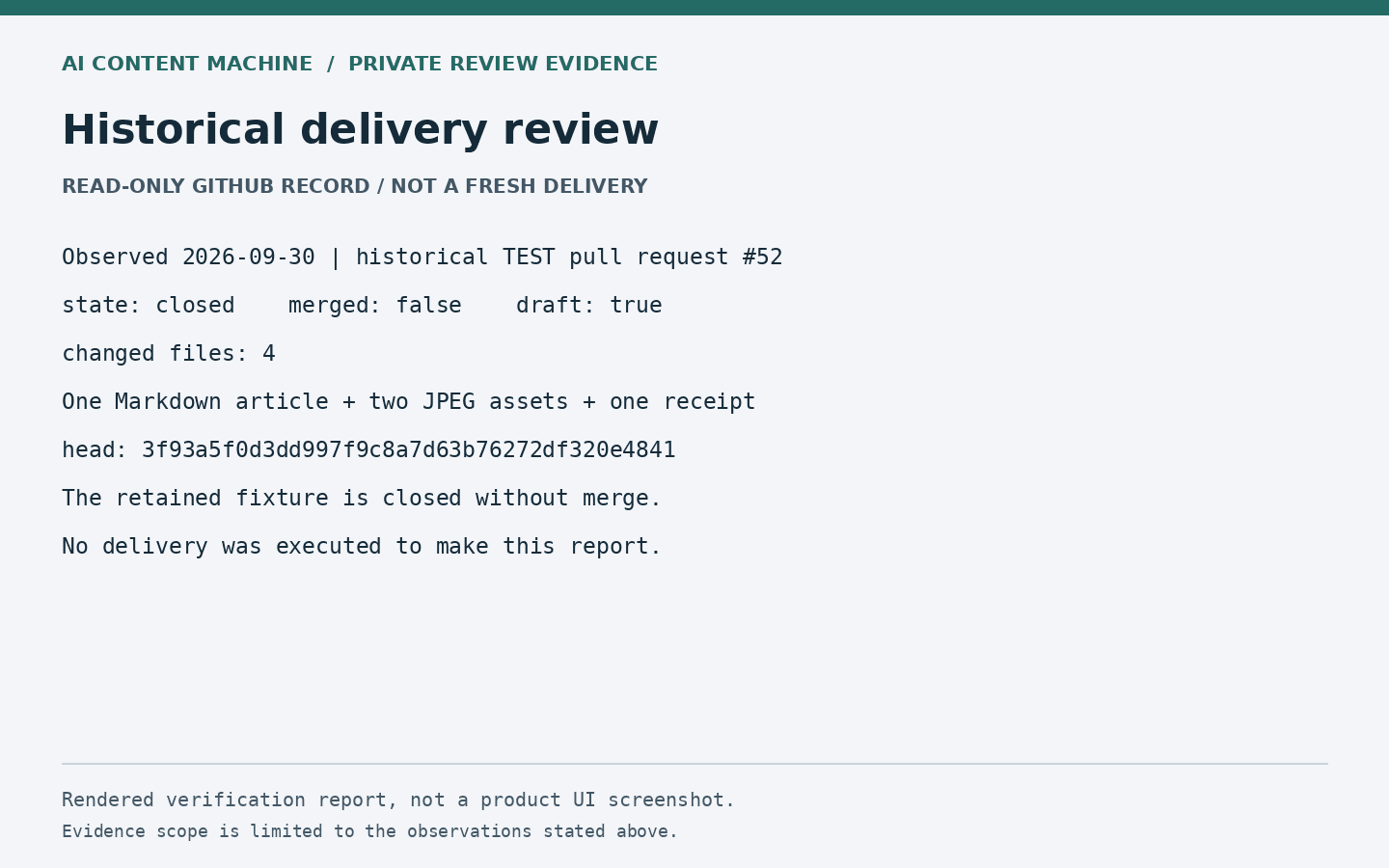 Historical delivery review. read-only github record / not a fresh delivery.